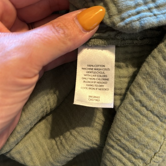 Caslon sage green babydoll top in Large - Picture 4 of 4